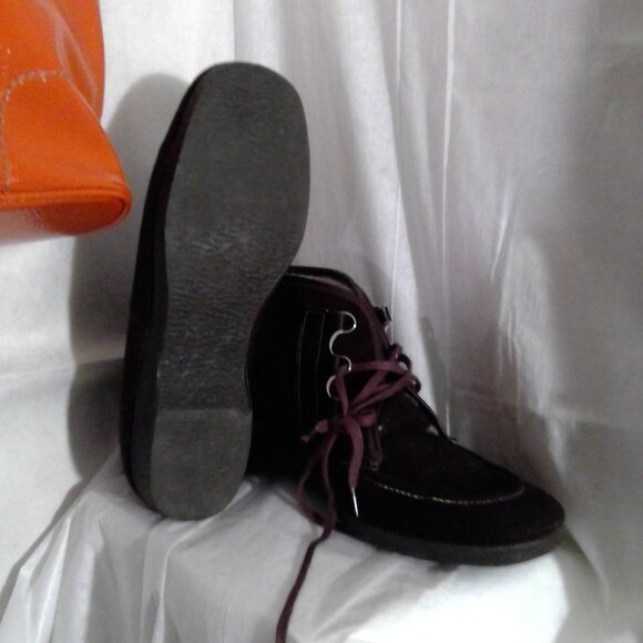 VTG Drifter Acrylic-Sherpa lined Dupont lace-up boot Chocolate Brown ankle 9 - Picture 3 of 6